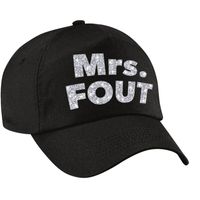 Mrs. FOUT pet /cap zwart met zilver bedrukking dames - thumbnail