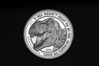 Jurassic Park Collectable Coin 25th Anniversary T-Rex Silver Edition - thumbnail