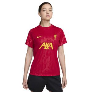 Nike Liverpool Pre-Match Trainingsshirt 2024-2025 Dames Rood Geel