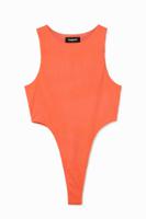 Getextureerde slim fit body - ORANGE - L