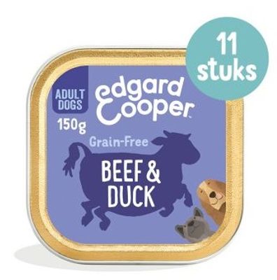 Edgard & Cooper Rund & Eend hond natvoer kuipjes 11 x 150gr