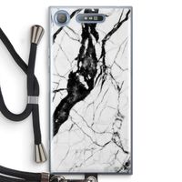 Witte marmer 2: Sony Xperia XZ1 Transparant Hoesje met koord