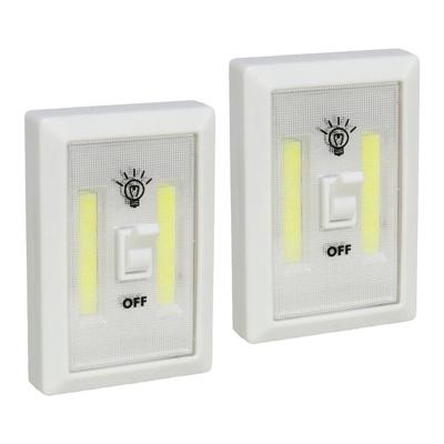 Kastlampen - 2x - schakelaar - LED lampen - wit - 7.5 x 11 cm