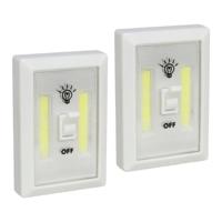 Kastlampen - 2x - schakelaar - LED lampen - wit - 7.5 x 11 cm