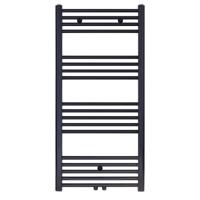 Handdoekradiator Belrad | 120x60 cm | CV radiator | Midden aansluiting | 616 watt | Zwart mat geborsteld