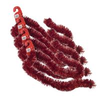 4x stuks kerstboom folie slingers/lametta guirlandes van 180 x 7 cm in de kleur glitter rood