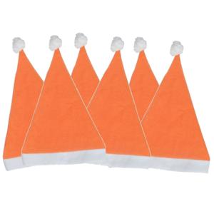 Voordelige kerstmuts - 25x - oranje - voor volwassenen - polyester - 59 cm - kerstaccessoires