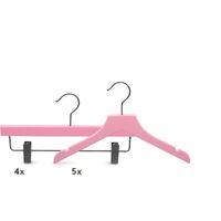 Relaxwonen - Kinder kledinghangers - Set van 9 - Roze - Broek en kledinghangers - extra stevig - thumbnail