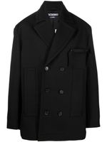 Jacquemus manteau croisé en laine vierge - Noir