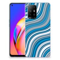 OPPO A94 5G | Reno5 Z TPU bumper Waves Blue - thumbnail