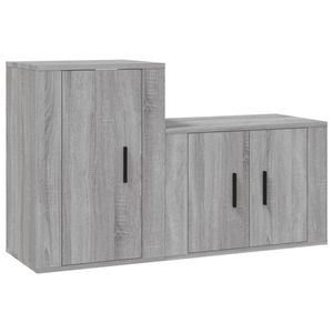 The Living Store Televisiekastenset - Grijs Sonoma Eiken - 57 x 34.5 x 40 cm en 40 x 34.5 x 60 cm - Wandgemonteerd