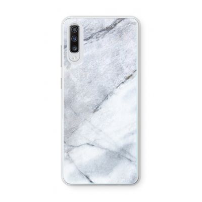 Witte marmer: Samsung Galaxy A70 Transparant Hoesje