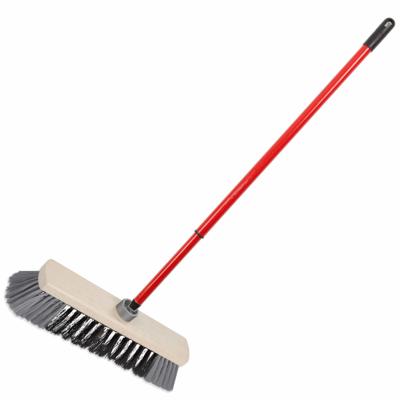 Houten binnenbezem synthetisch - B29 cm - inclusief metalen telescoopsteel - rood/grijs 80 - 130 cm Houten binnenbezem synthetisch - B29 cm - inclusief metalen telescoopsteel - rood/grijs 80 - 130 cm