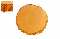 Kussen "Lola" oker stof rond 40x40x2cm Kussen "Lola" oker stof rond 40x40x2cm