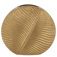 Bloemenvaas Inga Leaf - plat model - goud - 33 x 12 cm - moderne vaas - bladmotief