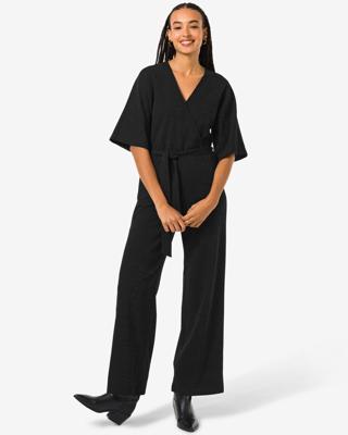 HEMA Damesjumpsuit Wani glitter zwart (zwart)