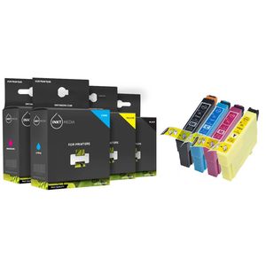 Inktmedia® - Inktcartridge - Geschikt Epson T0441 tot T0444 SET inktcartridges - Cartridge met Inkt