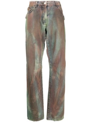 The Attico pantalon Deann à motif camouflage - Bleu
