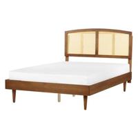 Beliani - VARZY - Bed - Lichtbruin - 140 x 200 cm - Rubberhout