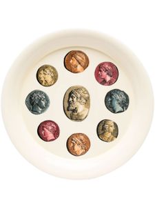 Fornasetti plateau Cammei à design rond - Tons neutres