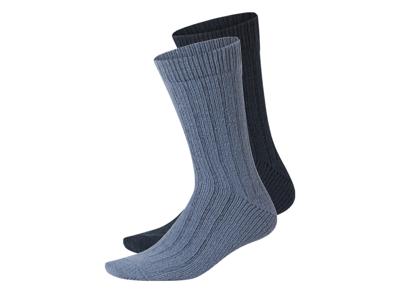 esmara Set van 2 paar huissokken (Donkerblauw/blauw, 43-46)