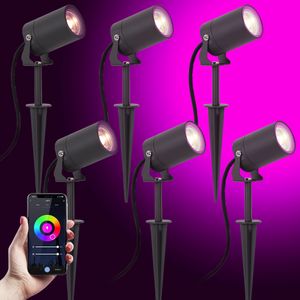 6x Stark Tuinspot Antraciet met Smart Color LED