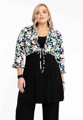 Yoek Bolero met ruches OPAL | Zwart | Maat 54/56
