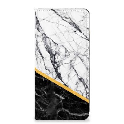 Google Pixel 8 Pro | Standcase | Marmer Wit Zwart - Origineel Cadeau Man