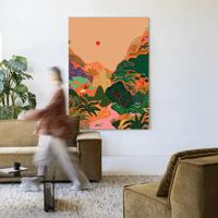 Urban Cotton Wandkleed 'Hidden Paradise' 110 x 145cm in Frame - black