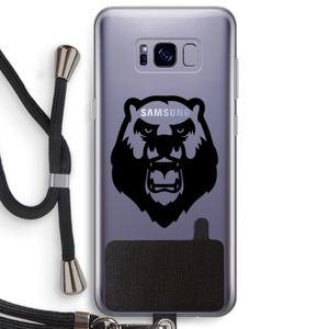 Angry Bear (black): Samsung Galaxy S8 Plus Transparant Hoesje met koord