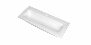 INK Reflekt polystone wastafel met 1 kraangat 100 x 40 x 1,5 cm, mat wit