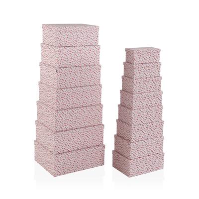 Set decoratieve dozen Versa Amore Rood Karton Hartjes (15 Onderdelen)
