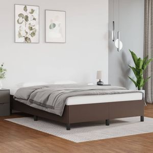 Bedframe kunstleer bruin 140x200 cm