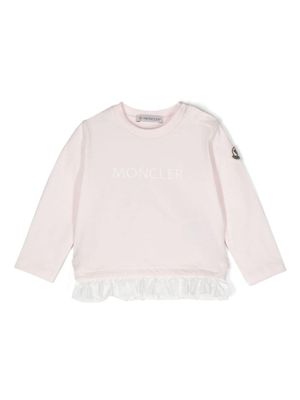 Moncler Enfant t-shirt à logo imprimé - Rose