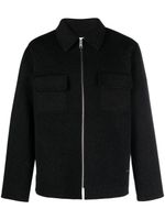 SANDRO spread-collar zip-up bomber jacket - Noir