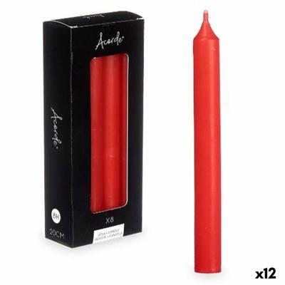 Kaarsenset Rood 2 x 2 x 20 cm (12 Stuks)