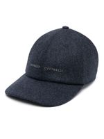 Brunello Cucinelli casquette en laine feutrée à logo brodé - Bleu - thumbnail