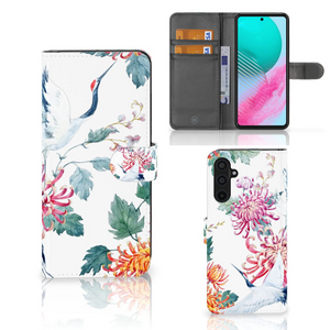 Samsung Galaxy M54 Telefoonhoesje met Pasjes Bird Flowers