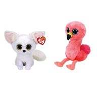 Ty - Knuffel - Beanie Boo's - Phoenix Fox & Gilda Flamingo