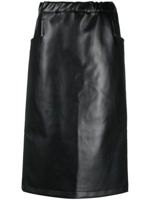 Black Comme Des Garçons jupe en cuir artificiel à taille haute - Noir