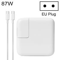 87W Type-C Power Adapter Portable Charger with 1.8m Type-C Charging Cable EU Plug For MacBook Xiaomi Huawei Lenovo ASUS and other Laptops(White)