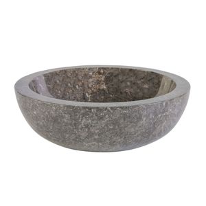 Waskom BWS Stone Rond 35x35x12 cm Gepolijst Natuursteen Grijs Marmer