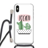 I love cacti: iPhone X Transparant Hoesje met koord