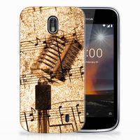 Nokia 1 Siliconen Hoesje met foto Bladmuziek - thumbnail