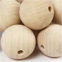 Creativ Company Houten kraal, d 40 mm, gatgrootte 7 mm, 30 stuk/ 1 doos