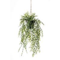 Groene bamboe kunstplant - 50 cm - in hangende pot - Kunstplanten/nepplanten - thumbnail