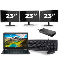 Dell Latitude E7270 - Intel Core i7-6e Generatie - 12 inch - 16GB RAM - 256GB SSD - Windows 11 + 3x 23 inch Monitor