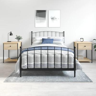 Nachtkastjes 2 st 44x45x58 cm sonoma eikenkleurig