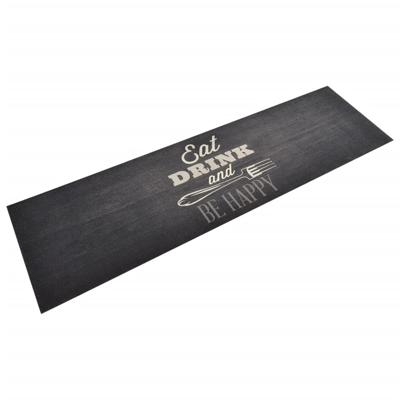 VidaXL Keukenmat wasbaar keukenprint 45x150 cm fluweel zwart