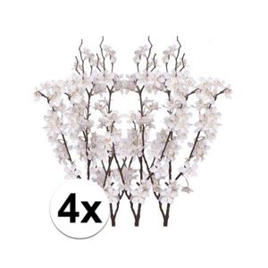 Witte appelbloesem - 4x - kunstbloem/tak - 57 bloemetjes - 84 cm